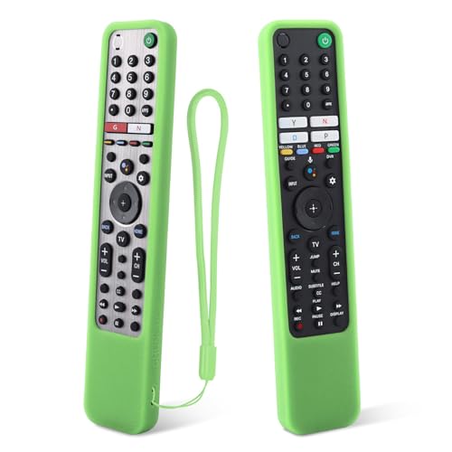 Silikone Schutzhülle für Sony RMF-TX600E RMF-TX600U RMF-TX611 RMF-TX621U RMF-TX500E RMF-TX500U Fernbedienung, Leuchtend Grün Fernbedienung hüll für Sony Bravia TV-Sprachfernbedienung (Leuchtend Grün) von YiBiChin