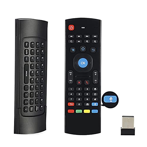 Voice MX3 Air Mouse Mini Tastatur Wireless Remote, 2.4G Multifunktionale Fliegenmaus mit Bewegungserkennung Spielgriff für Android Smart TV Box, 3-Gyro und 3-Gsensor, HTPC Mini PC, PS3/4 Xbox 360 von YiBiChin