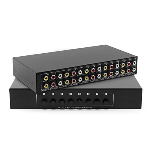 Yibichin 8 in 2 Out 8 -Wege -Composite AV Switcher 3 RCA Video L/R Audio Switch Box Selector 8 in 2 Out 8x2 HDTV LCD DVD STB Game Consoles Yibichin 8 in 2 Out 8 -Wege -Composite AV Switcher 3 RCA Video L/R Audio Switch Box Selector 8 in 2 Out 8x2 HDTV LCD DVD STB Game Consoles von YiBiChin