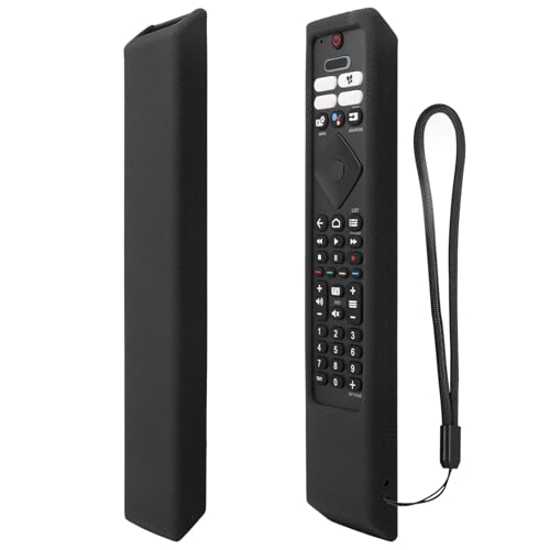 YiBiChin Schutzhülle NUR für Philips Ambilight TV Fernbedienung, 43PUS7906/12 55OLED707/12 65OLED707/12 TV Fernbedienung Stoßfest, Anti-Rutsch - Schwarz von YiBiChin