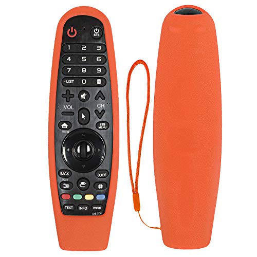 YiBiChin Schutzhülle aus Silikon für LG Magic Remote AN-MR19BA AN-MR18BA AN-MR600 MR650 AN-MR20GA AKB75855501, waschbare, hautfreundliche, stoßfeste Fernbedienungshülle, Anti-Lost mit Lanyard (Orange) von YiBiChin