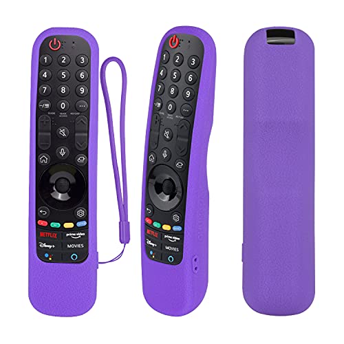 YiBiChin Schutzhülle aus Silikon für LG Smart TV AN-MR21 für LG OLED TV Magic Remote und MR21GA Remote Cover Stoßfestes, waschbares und hautfreundliches Cover (Lila) von YiBiChin