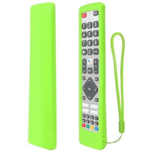YiBiChin Silikon Schutzhülle NUR für Sharp TV Fernbedienung, SHWRMC0133 Fernbedienung Abdeckung Stoßfest, Anti-Rutsch - Grün, leuchtet im Dunkeln von YiBiChin