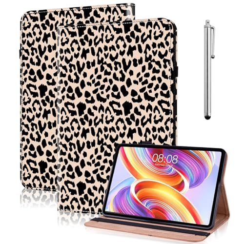 YiChZhe Hülle für Samsung Galaxy Tab A 10.1 2019 T510/T515,PU Leder Schutzhülle mit Stylus Stift & Standfunktion‌,Dünne Tablet Hülle Kompatibel mit Galaxy Tab A sm-t510-Leopard von YiChZhe