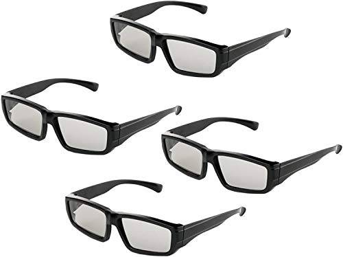 4er Pack Unisex Passive Polarisierte 3D-Brille für LG, Sony, Panasonic, Toshiba und alle Passiven 3D-TVs RealD 3D-Kino-Brille zum Ansehen von Filmen Family Pack Circular Polarized Lenses von YiHao