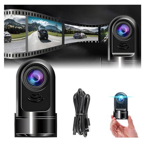 1080P HD 360° Drehbar Mini ADAS Dashcam, Auto-Front-Dashcam mit ADAS & Super Nachtsicht, Armaturenbrett-Autokamera, 24-Stunden-Parkmodus, Daueraufnahme (32g-Version) von YiKAiLi