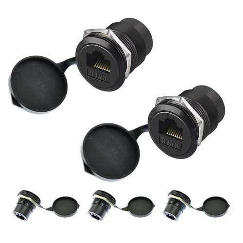 YiKaiEn RJ45 CAT6 Panel-Mount-Adapter, Buchse auf Buchse, Ethernet-Pass-Through-Anschluss, 10 Gbit/s Schottkopf-Schnittstellenadapter, XLR/D-Panel montierbar mit wasserdichter und staubdichter von YiKaiEn