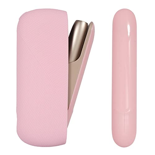 YiTenn 2-in-1 set Schutzhülle Case Hülle mit Seitendeckel für IQOS 3 Duo, Silikon+ ABS Plastic Zubehör (Pink) von YiTenn