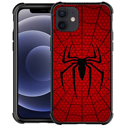 YiXinBB Kompatibel mit iPhone 12 Mini, H Rotes Spinnennetz-Muster, kratz- und stoßfest, robuste TPU-Schutzhülle für iPhone 12 Mini 5,4 Zoll von YiXinBB