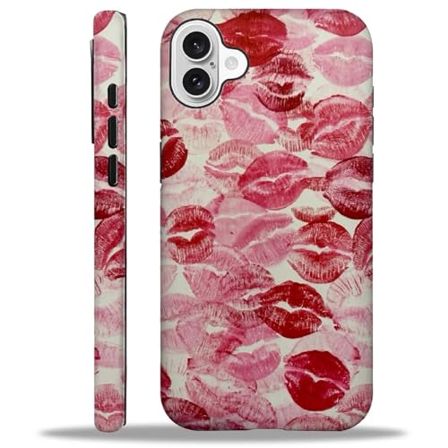 YiXinBB Schutzhülle für iPhone 16 Plus, stoßfest, für Damen und Herren, Hybrid-Hartschale, Silikon, M02 rote Lippen, Küsse G3 YiXinBB Schutzhülle für iPhone 16 Plus, stoßfest, für Damen und Herren, Hybrid-Hartschale, Silikon, M02 rote Lippen, Küsse G3 von YiXinBB