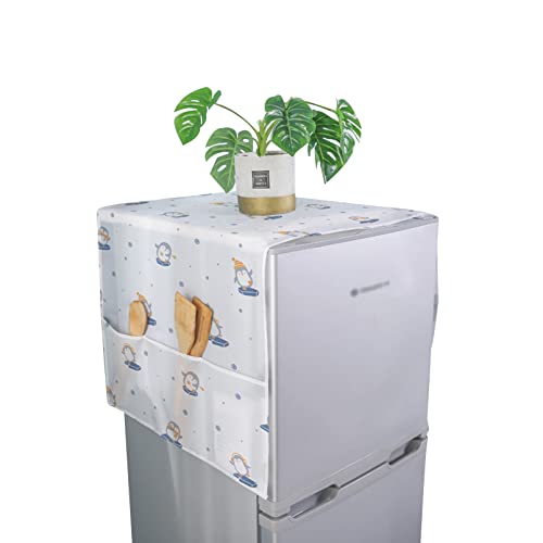 Kühlschrank Staubschutz 2 Stück Waschmaschine Abdeckung Wasserdicht Kühlschrank Abdeckung mit Seitliche Aufbewahrungstasche Kühlschrankabdeckung Abdeckung für Zuhause (B) von YiYYPT