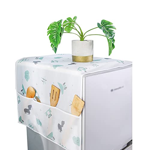Kühlschrank Staubschutz 2 Stück Waschmaschine Abdeckung Wasserdicht Kühlschrank Abdeckung mit Seitliche Aufbewahrungstasche Kühlschrankabdeckung Abdeckung für Zuhause (C) von YiYYPT