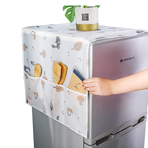 Kühlschrank Staubschutz 2 Stück Waschmaschine Abdeckung Wasserdicht Kühlschrank Abdeckung mit Seitliche Aufbewahrungstasche Kühlschrankabdeckung Abdeckung für Zuhause (D) von YiYYPT