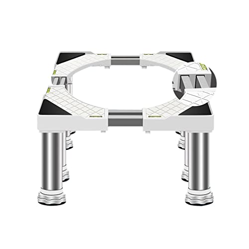 Untergestell für Waschmaschine Upgraded Doppelrohr Untergestell für Kühlschrank Verstellbare Stand für Trockner 48-70cm Möbelträger 10/15/20/25cm Höhenverstellbare Füße von YiYYPT