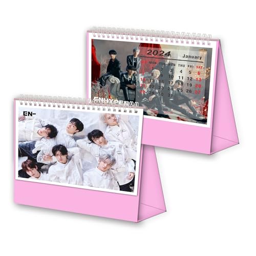 YiYiXiXi EN-HYPEN Kalender 2023–2024, EN-HYPEN Geschenk Foto Tischkalender für Neujahr, Pink von YiYiXiXi