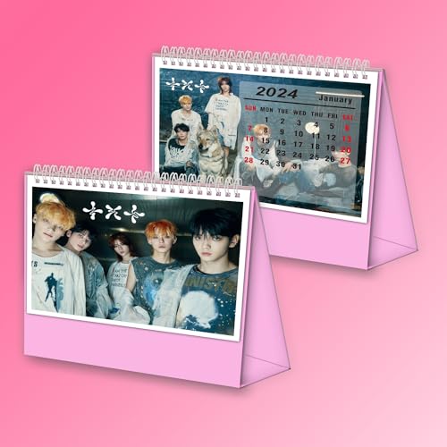 YiYiXiXi TXT Kalender 2023–2024, TXT Geschenk Foto Tischkalender für Neujahr (Pink) von YiYiXiXi