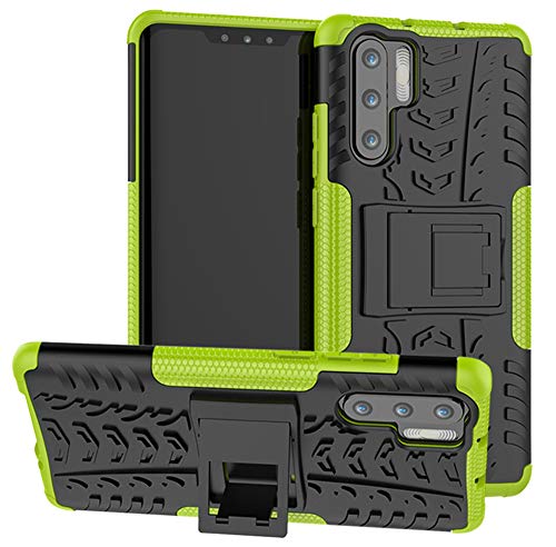 Yiakeng Handyhülle für Huawei P30 Pro Hülle, Doppelschicht Stoßfest Schlank Silikon 360 Grad Schutz Mit Ständer für Huawei P30 Pro (Grün) von Yiakeng