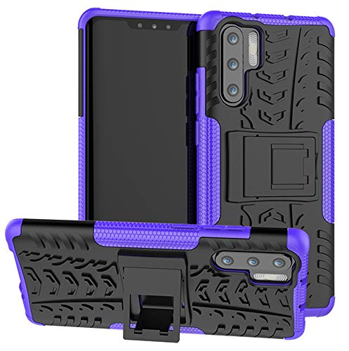 Yiakeng Handyhülle für Huawei P30 Pro Hülle, Doppelschicht Stoßfest Schlank Silikon 360 Grad Schutz Mit Ständer für Huawei P30 Pro (Lila) von Yiakeng