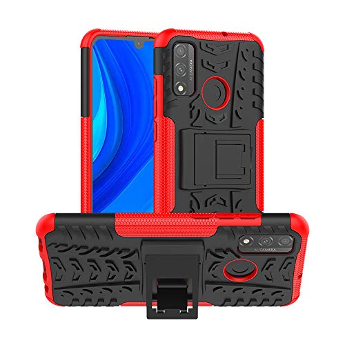 Yiakeng Hülle Huawei P Smart 2020 Case, Doppelschicht Stoßfest Schlank Ganzkörperschutz Mit Ständer für Huawei P Smart 2020 Case (Rot) von Yiakeng