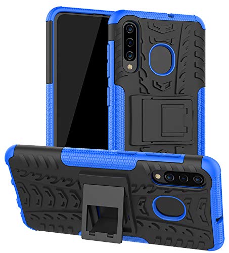 Yiakeng Hülle Samsung Galaxy A50, Doppelschicht Stoßfest Schlank Ganzkörperschutz Mit Ständer für Samsung Galaxy A50/A30S (Blau) von Yiakeng