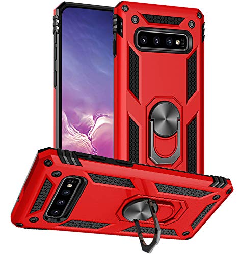 Yiakeng Schutzhülle für Samsung Galaxy S10, Silikon, stoßfest, Stoßdämpfung, Bumper Rüstung Schutzhülle für Samsung Galaxy S10 (rot) von Yiakeng