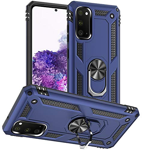 Yiakeng Hülle für Samsung Galaxy S20, Samsung S20 Hülle, Stoßfest Schutzhülle Mit Ring Standfunktion Case Cover für Samsung Galaxy S20 (Blau) von Yiakeng