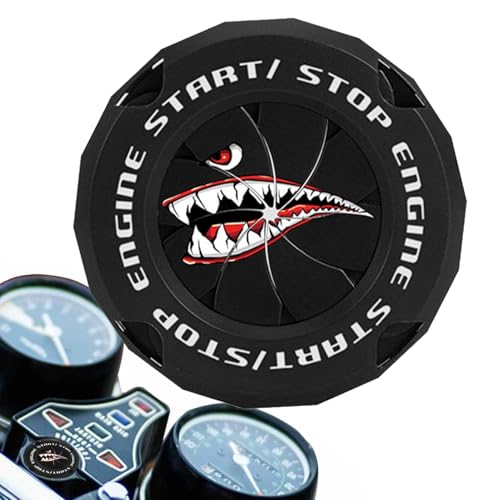 Yianyal Motorstartabdeckung, Druckabdeckung für Auto - Cool Push Start Covers,Hai Design ative Rotary Zündstop Aufkleber für Rad Dashboard Key FOB Rocker von Yianyal