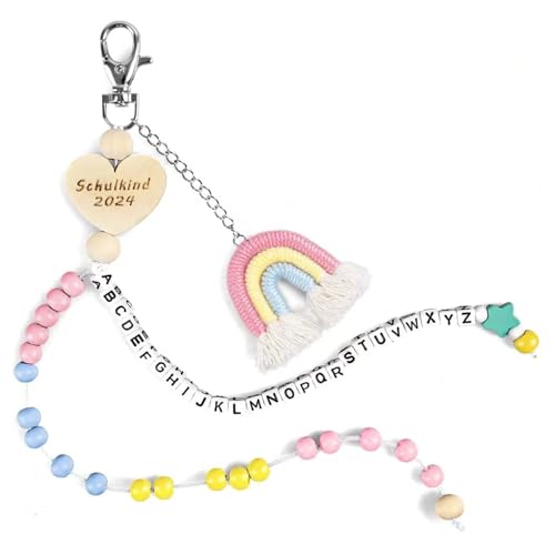 Yibarler Schulgeschenk Mädchen Rosa Harke Kette 2024 Schulkind Geschenk Schultüte Füllen Erster Schultag Geschenk Glücksbringer (Rosa) von Yibarler