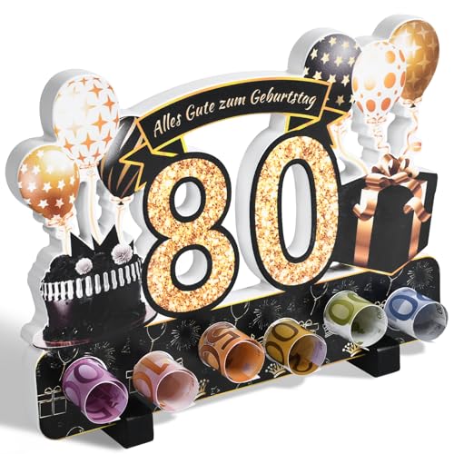 Yibat Geldgeschenke Verpackung zum 80 Geburtstag Mann Frau Geldgeschenke, 80. Geburtstag Mann Frau Aus Holz Deko, für Geburtstag Geschenk, Tischdeko Geburtstag Verwendet Werden von Yibat