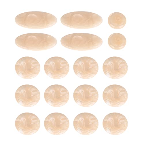 Yibuy 2 runde und ovale Perlensaxophon-Schlüssel für Alt- / Tenorsaxophon, Kunststoff, Beige, C-Dur, 2 x Saxophon-Schlüsseltasten von Yibuy
