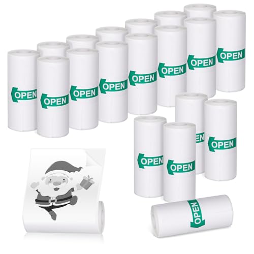 20 Rollen Mini Thermodrucker Aufkleber, Selbstklebend Drucker Aufkleberpapier 57 x 25 mm, Thermal Papier für Die Meisten Kinder Sofortbildkameras von Yicaam
