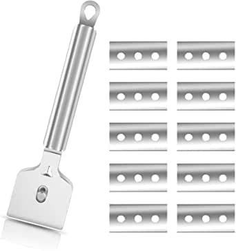 Yicare Edelstahl Ceranfeldschaber, Glasschaber mit 10 Ersatzklingen, Ceran Schaber für Kochfeld und Backofen,Reiniger für Induktionskochfeld & Glaskeramik, Kochfeldschaber Yicare Edelstahl Ceranfeldschaber, Glasschaber mit 10 Ersatzklingen, Ceran Schaber für Kochfeld und Backofen,Reiniger für Induktionskochfeld & Glaskeramik, Kochfeldschaber von Yicare
