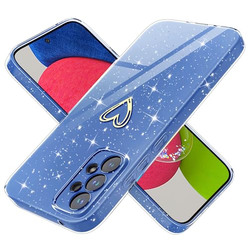 Yichxu Handyhülle für Samsung Galaxy A52S 5G Hülle Glitzer Herz Love Silikon TPU Stoßfeste Schutz Bumper Case Cover Glänzend Ultra Dünn Kratzfeste Schutzhülle für Samsung A52 4G / 5G, Blau von Yichxu