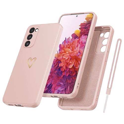 Yichxu Handyhülle für Samsung Galaxy S20 FE 5G Hülle mit Band Kette Herz Love Silikon Weich TPU Stoßfeste Schutz Bumper Case Ultra Dünn Kratzfeste Schutzhülle für Samsung S20 FE 4G / 5G, Rosa von Yichxu