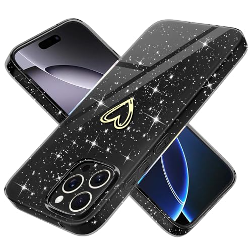 Yichxu Handyhülle für iPhone 16 Pro Max Hülle Glitzer Gold Herz Love Silikon TPU Stoßfeste Schutz Bumper Case Cover Glänzend Ultra Dünn Kratzfeste Schutzhülle für iPhone 16 Pro Max 6,9 Zoll, Schwarz Yichxu Handyhülle für iPhone 16 Pro Max Hülle Glitzer Gold Herz Love Silikon TPU Stoßfeste Schutz Bumper Case Cover Glänzend Ultra Dünn Kratzfeste Schutzhülle für iPhone 16 Pro Max 6,9 Zoll, Schwarz von Yichxu