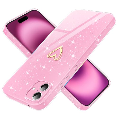 Yichxu Handyhülle für iPhone 16 Plus Hülle Glitzer Gold Herz Love Silikon TPU Stoßfeste Schutz Bumper Case Cover Glänzend Ultra Dünn Kratzfeste Schutzhülle für iPhone 16 Plus 6,7 Zoll, Rosa Yichxu Handyhülle für iPhone 16 Plus Hülle Glitzer Gold Herz Love Silikon TPU Stoßfeste Schutz Bumper Case Cover Glänzend Ultra Dünn Kratzfeste Schutzhülle für iPhone 16 Plus 6,7 Zoll, Rosa von Yichxu