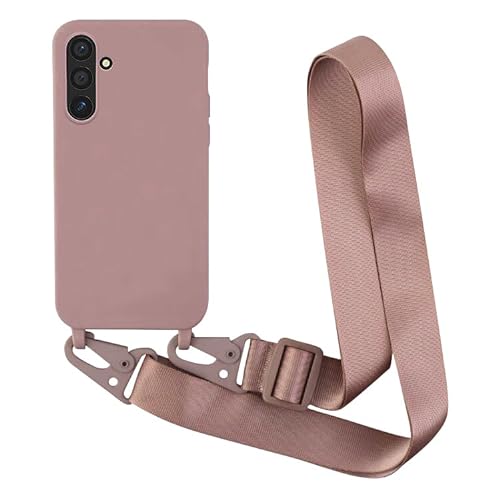 Yichxu Handykette Hülle für Samsung Galaxy A34 5G mit Band, TPU Silikon Handyhülle mit Kordel Lanyard, Schutzhülle mit Kette Stoßfest Nylon Schultergurt Necklace Handy Hülle für Samsung A34, Rosa von Yichxu