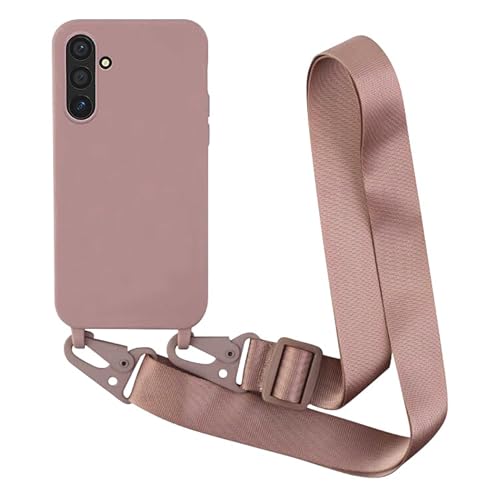 Yichxu Handykette Hülle für Samsung Galaxy A54 5G mit Band, TPU Silikon Handyhülle mit Kordel Lanyard, Schutzhülle mit Kette Stoßfest Nylon Schultergurt Necklace Handy Hülle für Samsung A54, Rosa von Yichxu