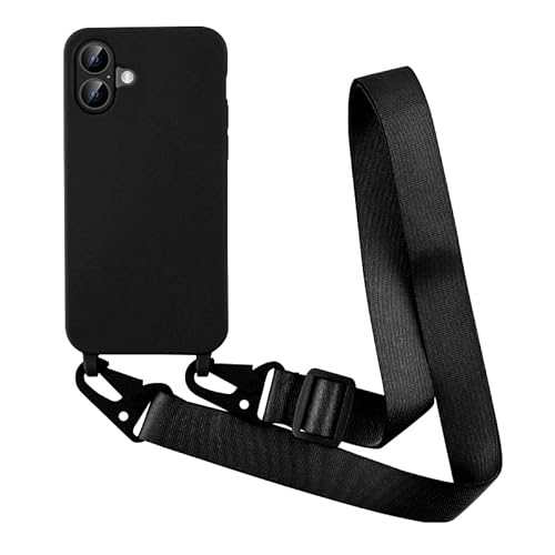 Yichxu Handykette Hülle für iPhone 16 mit Band, TPU Silikon Handyhülle mit Kordel Lanyard, Schutzhülle mit Kette Stoßfest Nylon Schultergurt Necklace Handy Hülle für iPhone 16, Schwarz Yichxu Handykette Hülle für iPhone 16 mit Band, TPU Silikon Handyhülle mit Kordel Lanyard, Schutzhülle mit Kette Stoßfest Nylon Schultergurt Necklace Handy Hülle für iPhone 16, Schwarz von Yichxu