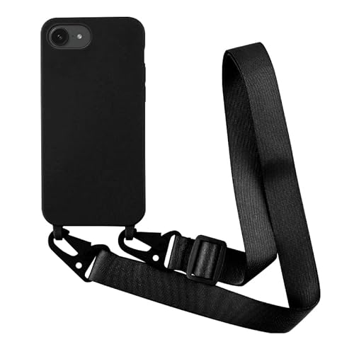 Yichxu Handykette Hülle für iPhone 16e mit Band, TPU Silikon Handyhülle mit Kordel Lanyard, Schutzhülle mit Kette Stoßfest Nylon Schultergurt Necklace Handy Hülle für iPhone 16e, Schwarz Yichxu Handykette Hülle für iPhone 16e mit Band, TPU Silikon Handyhülle mit Kordel Lanyard, Schutzhülle mit Kette Stoßfest Nylon Schultergurt Necklace Handy Hülle für iPhone 16e, Schwarz von Yichxu