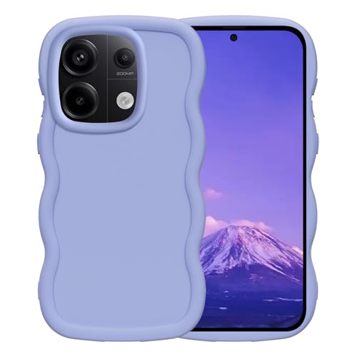 Yichxu für Xiaomi Redmi Note 13 Pro 5G Hülle, Niedliche Mädchen Lockige Wellen Rahmenform Phone Case, Flexible Flüssiges Silikon Handyhülle Weiche Stoßfestes Schutzhülle für Redmi Note 13 Pro 5G, Lila von Yichxu