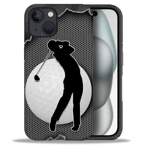 Yicomon Kompatibel mit iPhone 15 Hülle, Golf-Sport-Muster, langlebig, modisch, lustig, Flüssigsilikon-Hülle, weich, kratzfest, stoßfest, Schutzhülle für iPhone 15 von Yicomon
