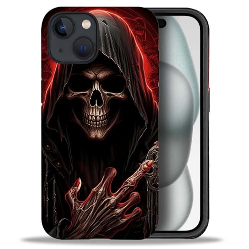yicomon Kompatibel mit iPhone 15 Plus, cooles rotes Totenkopf-Muster, matte Handyhülle, langlebig, modisch, lustig, Flüssigsilikon, weich, kratzfest, stoßfest, Schutzhülle yicomon Kompatibel mit iPhone 15 Plus, cooles rotes Totenkopf-Muster, matte Handyhülle, langlebig, modisch, lustig, Flüssigsilikon, weich, kratzfest, stoßfest, Schutzhülle von yicomon