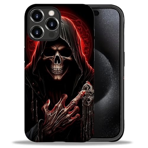 yicomon Kompatibel mit iPhone 16 Pro Max Hülle, Cool Red Skull Muster Print Matte Handyhülle Langlebig Mode Lustig Flüssigsilikon Hülle Weich Anti-Kratzer Stoßfest Schutzhülle yicomon Kompatibel mit iPhone 16 Pro Max Hülle, Cool Red Skull Muster Print Matte Handyhülle Langlebig Mode Lustig Flüssigsilikon Hülle Weich Anti-Kratzer Stoßfest Schutzhülle von yicomon