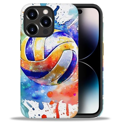 yicomon Schutzhülle für iPhone 14 Pro Max, buntes Volleyball-Sportmuster, matt, langlebig, modisch, lustig, Flüssigsilikon, weich, kratzfest, stoßfest yicomon Schutzhülle für iPhone 14 Pro Max, buntes Volleyball-Sportmuster, matt, langlebig, modisch, lustig, Flüssigsilikon, weich, kratzfest, stoßfest von yicomon