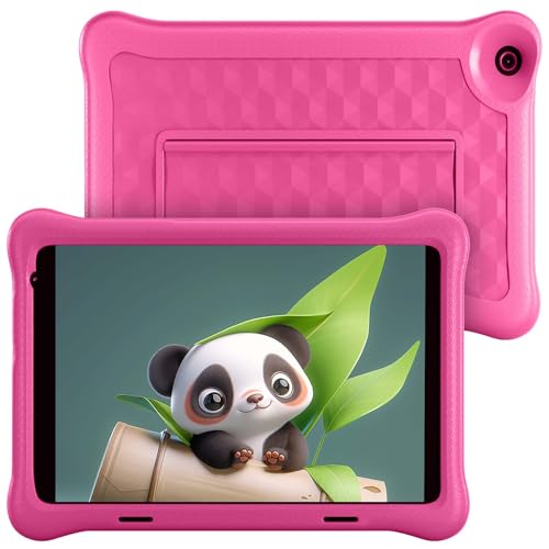 Yicty 8 Zoll Kinder Tablet Android 12 Quad-Core 2 GB RAM HD 1280 x 800 IPS-Bildschirm Dual-Kamera 4000 mAh mit Schutzhülle (Rosa) von Yicty