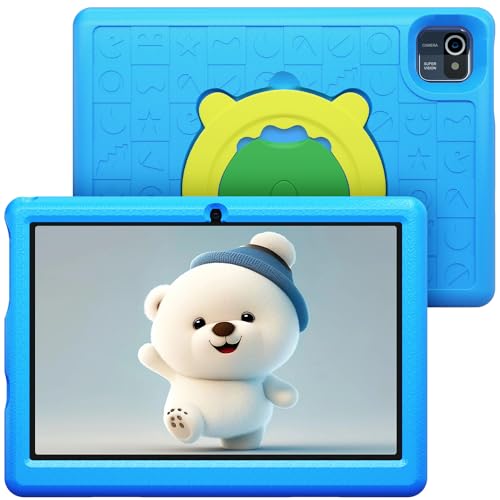 Yicty Kinder-Tablet Android 12 10-Zoll-Quad-Core-Kinder-Tablet 2 RAM 32 GB ROM HD 1280 * 800 IPS-Bildschirm Kinder-Tablets mit Dual-Kamera WiFi Bluetooth (blau) von Yicty