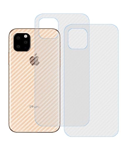 Yidai-Silu 3pcs iPhone 11 Pro Rückseite Folie, 【Kohlefaser Atmungsaktiv Struktur, Anti-Rutsch, Anti-Fingerabdruck】 Kratzfest Back Klebefolie für iPhone 11 Pro 5,8 Zoll Protector Film von Yidai-Silu