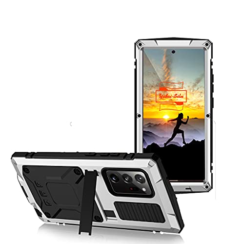 Yidai-Silu Case für Galaxy Note 20 Ultra Outdoor Hülle 【 IP-54 Zert. Wasserfest, 360° Schutz】 Militär Panzer Schutz Cover 2m Stoßfest Case Stand Handyhülle für Samsung Galaxy Note 20 Ultra - Silber Yidai-Silu Case für Galaxy Note 20 Ultra Outdoor Hülle 【 IP-54 Zert. Wasserfest, 360° Schutz】 Militär Panzer Schutz Cover 2m Stoßfest Case Stand Handyhülle für Samsung Galaxy Note 20 Ultra - Silber von Yidai-Silu