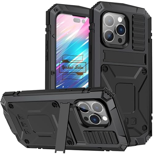 Yidai-Silu Case für iPhone 16 Pro Max Outdoor Hülle 【 IP-54 Zert. Wasserfest, 360° Schutz】 Militär Etui Panzer Schutz Cover 2m Stoßfest Case Stand Handyhülle für iPhone 16 Pro Max - Schwarz Yidai-Silu Case für iPhone 16 Pro Max Outdoor Hülle 【 IP-54 Zert. Wasserfest, 360° Schutz】 Militär Etui Panzer Schutz Cover 2m Stoßfest Case Stand Handyhülle für iPhone 16 Pro Max - Schwarz von Yidai-Silu